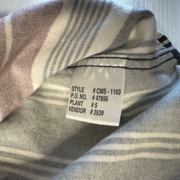 Vintage Ivy Crew 90s Stripe Button Down Shirt XL Preppy Country Western - Picture 6 of 9